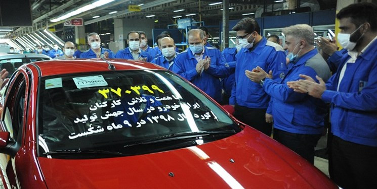 رکورد تولید سال ۹۸ ایران خودرو در ۹ ماهه امسال شکست